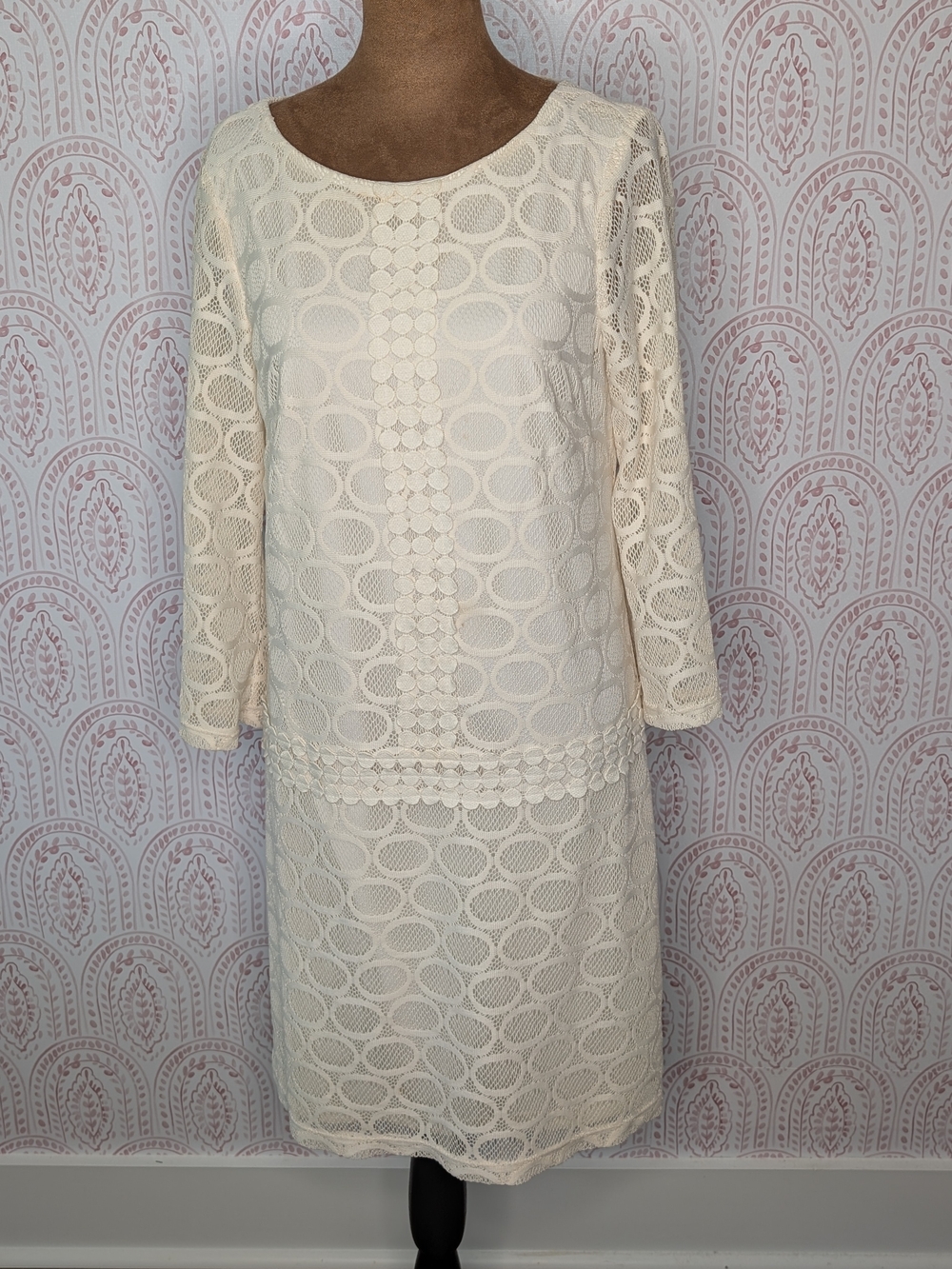 FALL! London Times Women’s Cream Lace Shift Dress